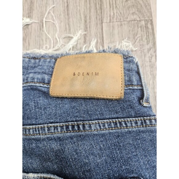 (3/$35) H&M &Denim Jeans Womens 32 High Waist Skinny Ankle Raw Hem Distressed - Picture 6 of 13